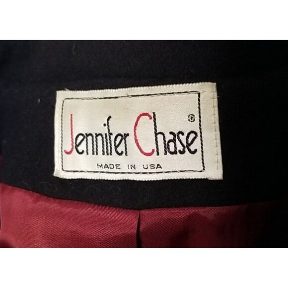 VTG Jennifer Chase Pea Coat Overcoat Women's L Navy Blue 80% Wool Made In USA - Picture 6 of 8